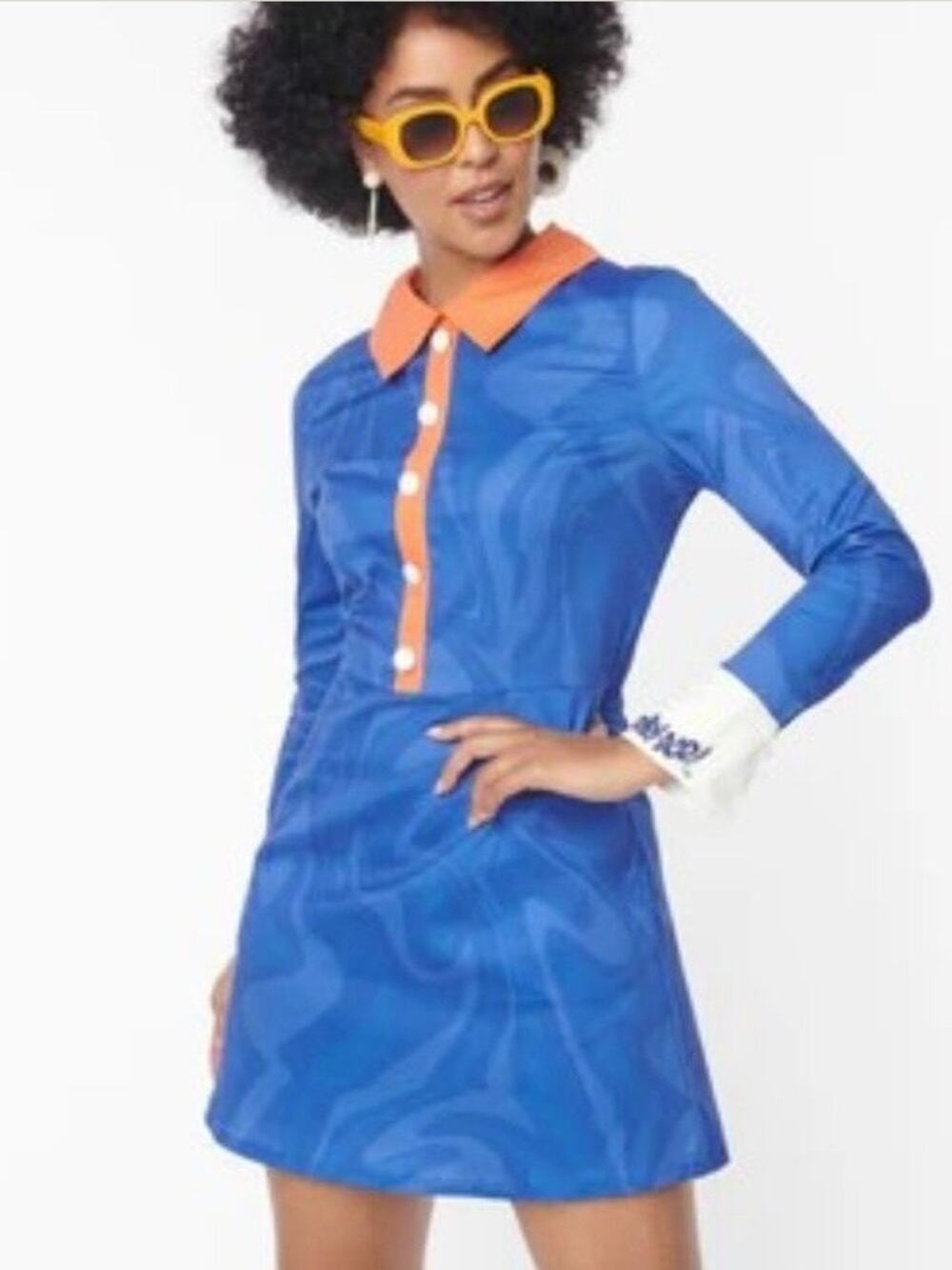 Smak Parlour Unique Vintage Scooby Doo Blue Groovy Dress M NWOT